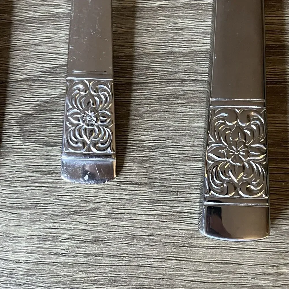 Reed & Barton HARVEST BOUQUET Stainless 4 Piece Service 18/10 Glossy Flatware